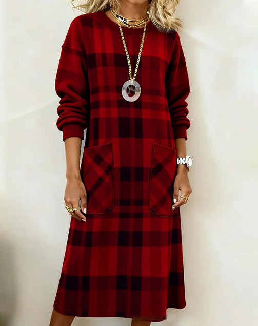 ✨【S-3XL】Udobna karirasta obleka za vsak dan – brez oprijema