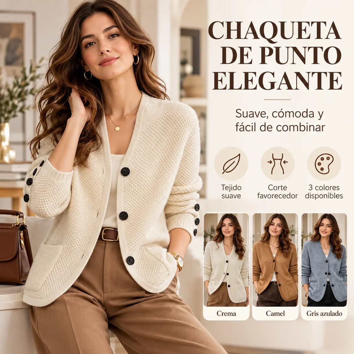 🍂【Descuentos de temporada -49% 🔥】Nuevo cárdigan de punto de moda otoño-invierno para mujer