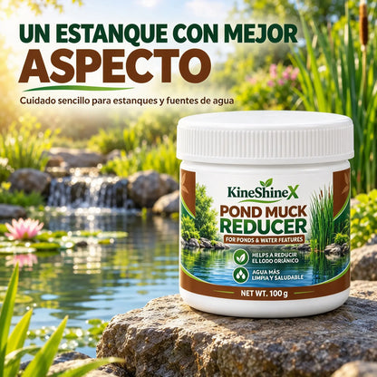 Polvo para clarificar el agua de estanques de jardín y piscinas.