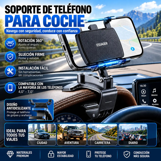 【Compre uno y llévese otro gratis】Soporte para teléfono móvil giratorio de 360° para coche