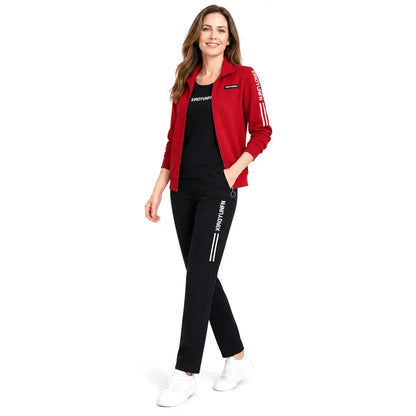 🌸 ¡Elegancia y comodidad absolutas! Chándal elegante de 3 piezas para mujer (Chaqueta con cremallera + Camiseta + Pantalones / Tallas: M-6XL)! ✨