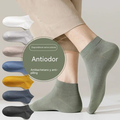 【8 pares】Calcetines cortos de algodón finos, transpirables y absorbentes para hombre, ideales para el verano.