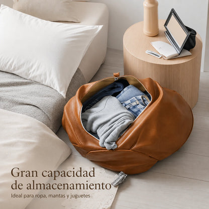 🛋️ Taburete de almacenamiento para ropa – Material sintético impermeable, ahorra espacio y es fácil de transportar. ¡50 % de descuento! ✨