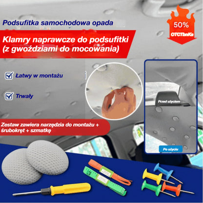 🔥【Rabat 50%】 Podstawki mocujące z kołkami do opadającej podszewki sufitu samochodowego | Renowacja wnętrza auta bez demontażu