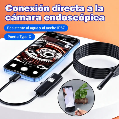 📱 Endoscopio industrial de 7 mm completamente nuevo con conexión directa a la cámara mediante USB tipo C, compatible con varios teléfonos móviles (endoscopio resistente al agua).