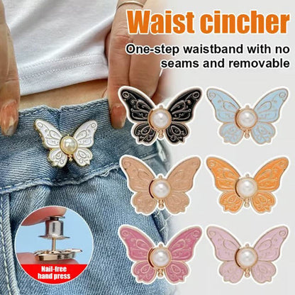 🌸🦋 Kúpte 5 a získajte 5 zadarmo 🎁💜 Odnímateľná nastaviteľná pracka na opasok v tvare motýľa: Nevyžaduje žiadne náradie, perfektne sa hodí k džínsom, sukniam a šatám ✨👗💃