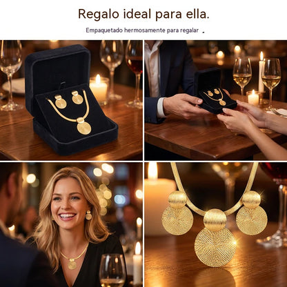 💎 Conjunto de collar y pendientes moderno y elegante ✨ Elegante y clásico, ideal para el día a día y fiestas
