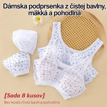 🎽Štvordielna súprava spodnej bielizne z čistej bavlny, pohodlná a priedušná – vhodná pre ženy stredného a staršieho veku, väčšie veľkosti.