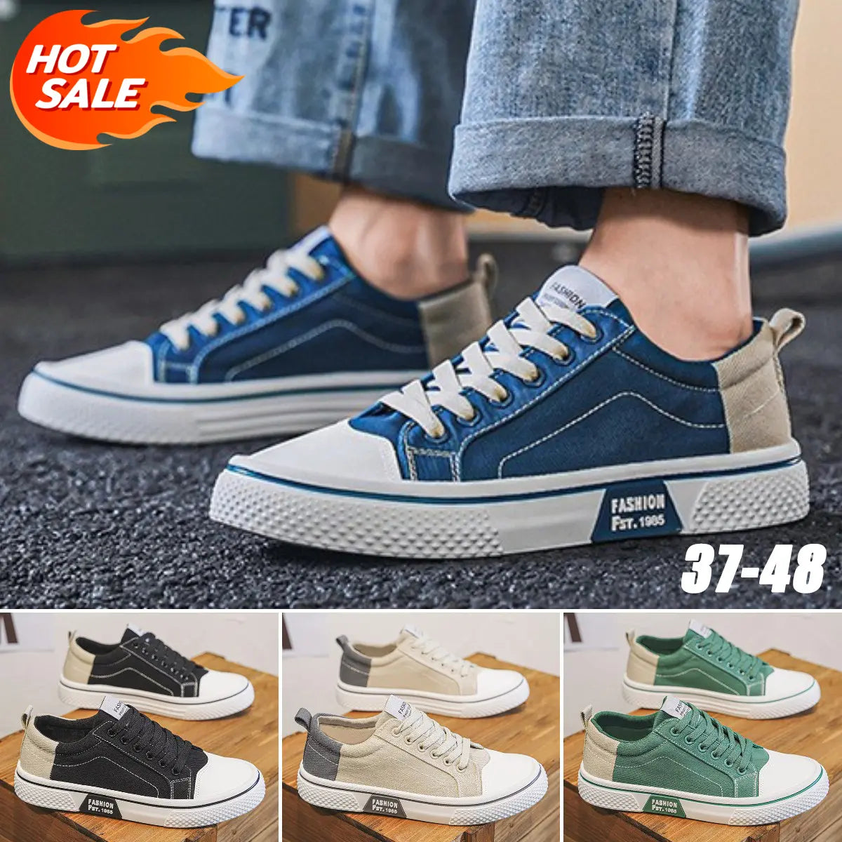 ✨✨👟 (37-48) Zapatillas de lona de verano para hombre, cómodas y transpirables, suela suave y versátiles.
