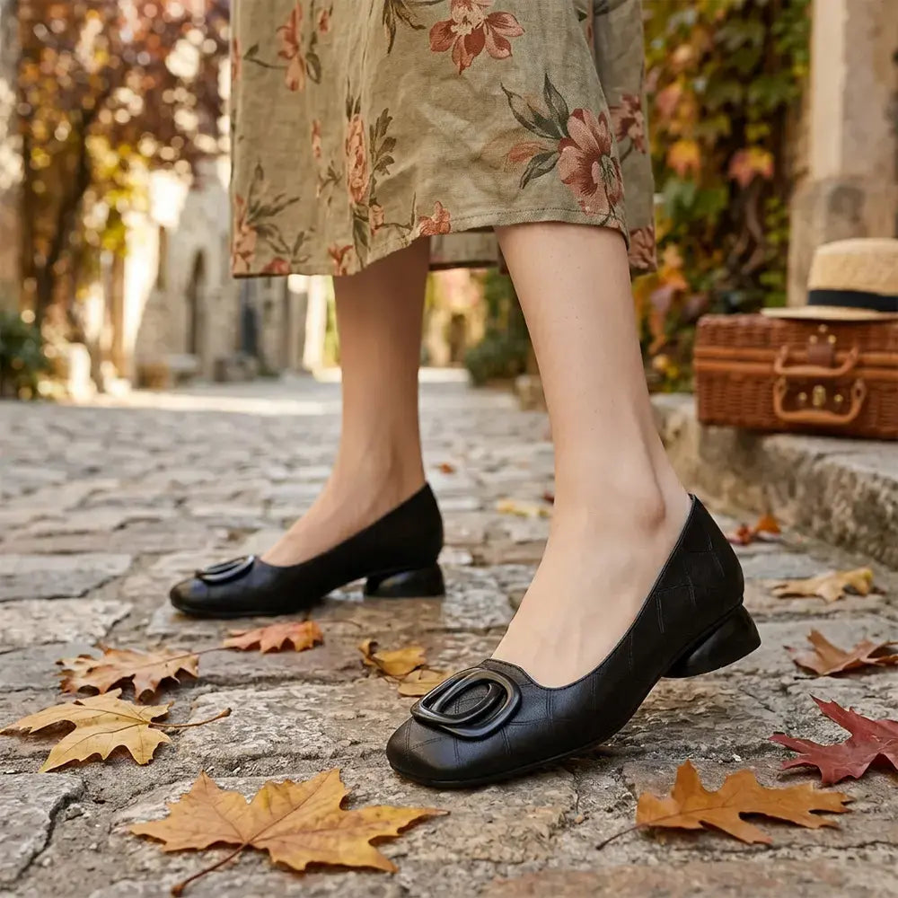 👡 Bailarinas estilo retro francés tipo Mary Jane para mujer – perfil bajo con puntera redonda – estilo retro, cómodas y versátiles.