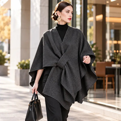 Nueva bufanda tipo chal multifuncional de mezcla de lana para otoño/invierno