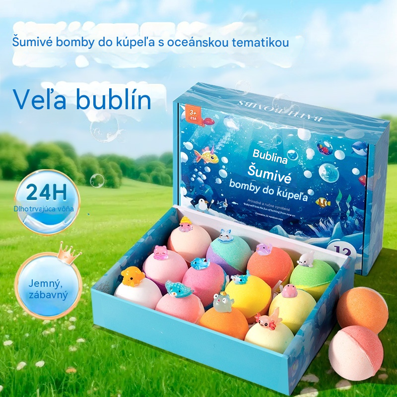 🛀💕12 kusov guličiek kúpeľovej soli v tvare morských živočíchov (50g/gulička) pre deti.