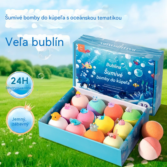 🛀💕12 kusov guličiek kúpeľovej soli v tvare morských živočíchov (50g/gulička) pre deti.