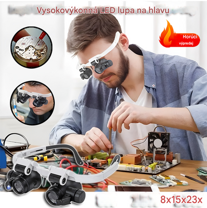 🔍🔍8x, 15x a 23x lupy s LED optickým svetlom. Vhodné na mechanické nástroje, opravu hodiniek, gravírovanie a oceňovanie starožitných šperkov.