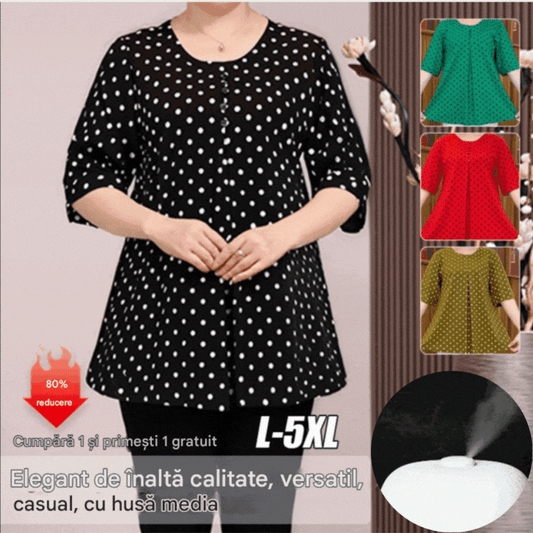 ✨【Sleva 50 %】💞【L-5XL】Nová podzimní košile s potiskem puntíků 2026