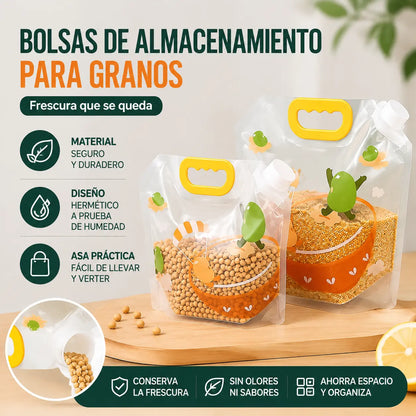 📢📢 ¡50% de descuento! Set de 6 piezas (con embudo) ⏰ Bolsas multiusos para almacenar alimentos, a prueba de insectos y humedad.