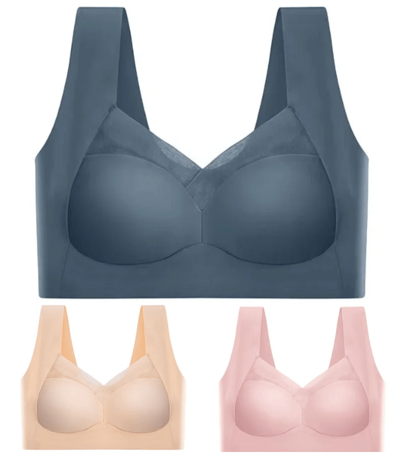💖【Juego de 3 piezas】✨Sujetador push-up sin costuras de seda helada para mayor comodidad