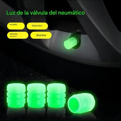 ✨✨Tapas de válvulas luminosas para automóviles, vehículos eléctricos, motocicletas, bicicletas, camiones y neumáticos; tapas de válvulas reflectantes súper brillantes.