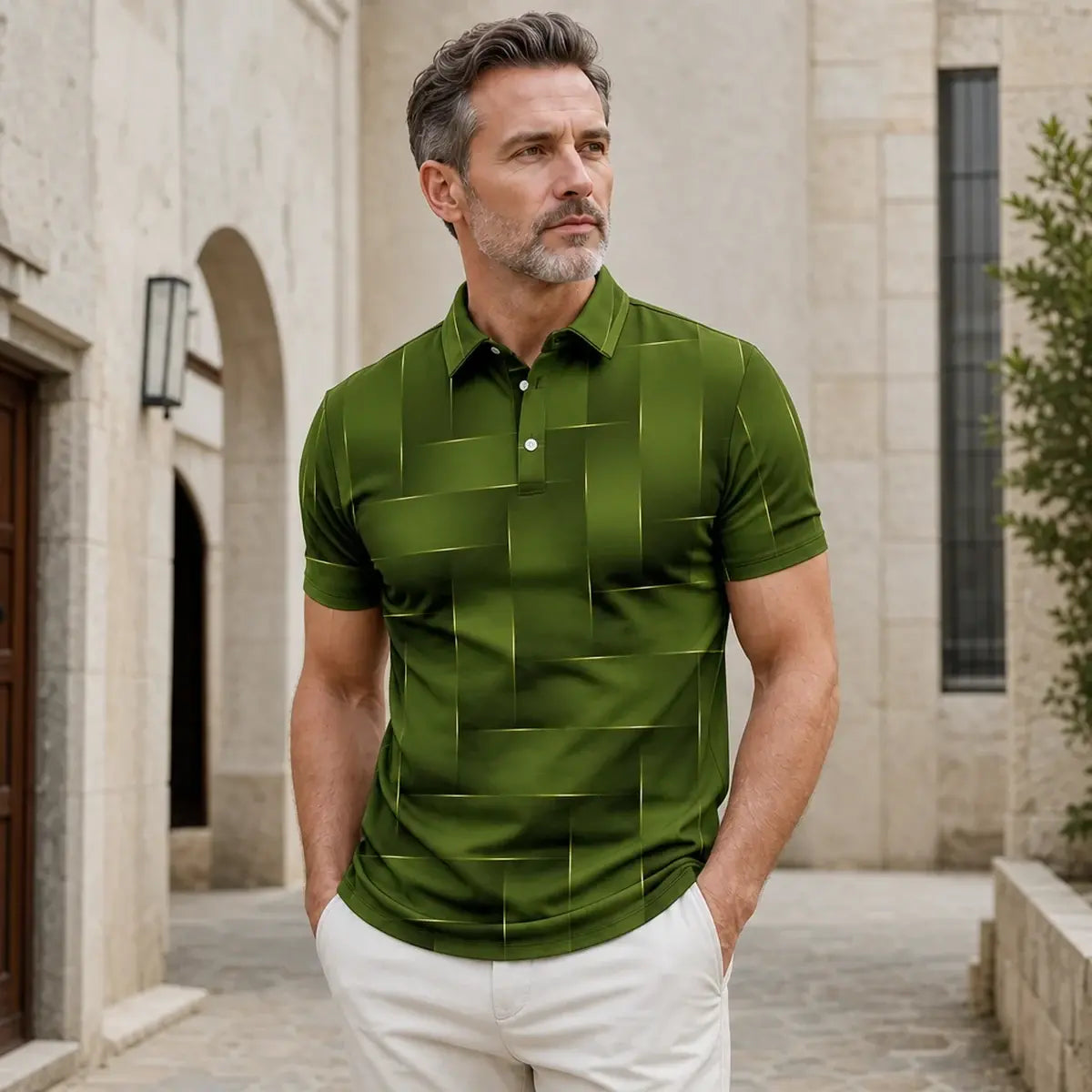 【Nový letný doplnok】【S-5XL】Nové letné pánske ľahké luxusné kockované polo tričko - príjemné na dotyk a priedušné