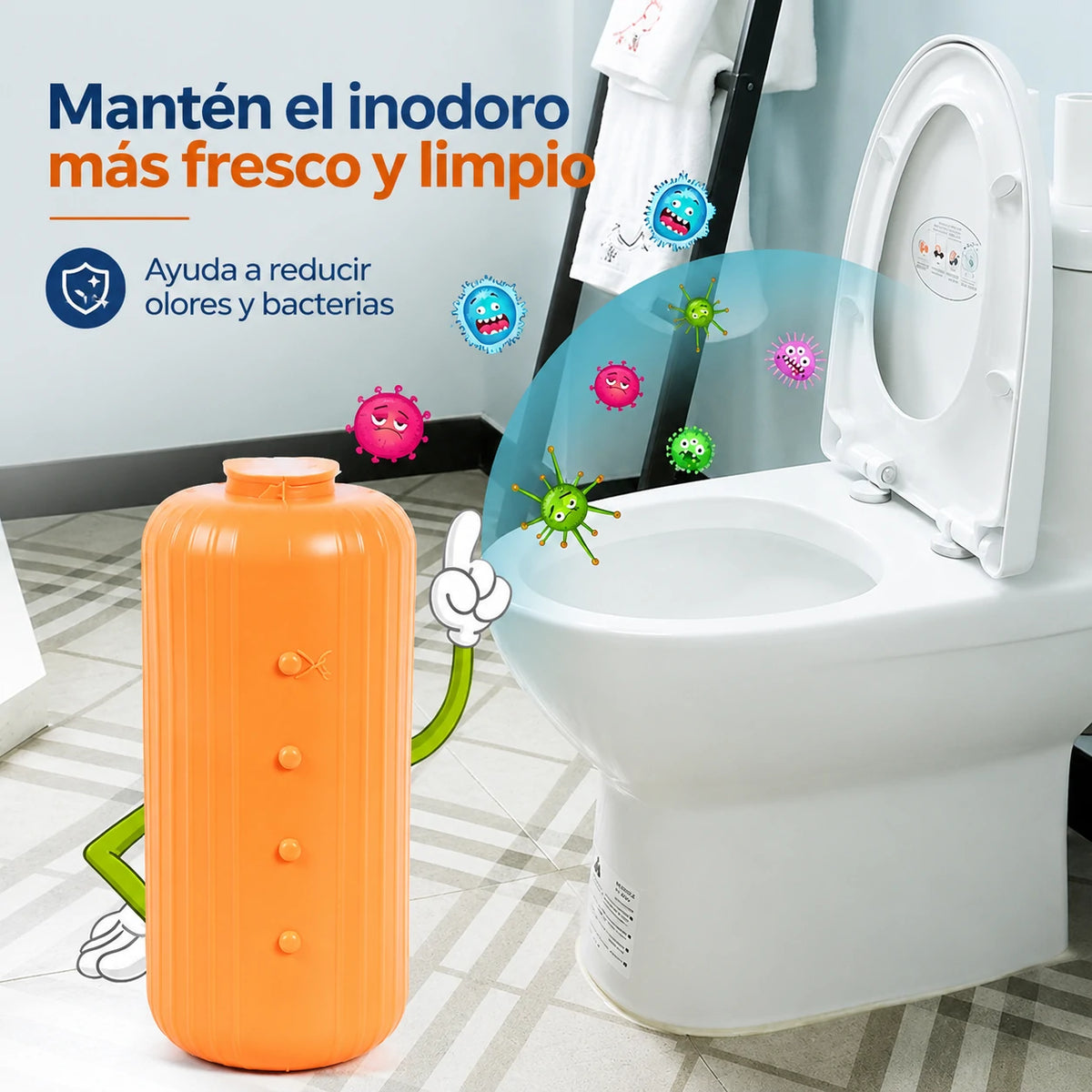 ✨💥 4 unidades por 28€ 🚽 Botella desodorante eficaz para inodoro 😃 Protege la salud de toda la familia.