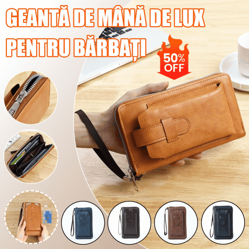 💼【Ofertă limitată în timp】Portofel bărbătesc multifuncțional, nou, lucrat manual, din piele naturală