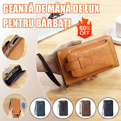 💼【Ofertă limitată în timp】Portofel bărbătesc multifuncțional, nou, lucrat manual, din piele naturală
