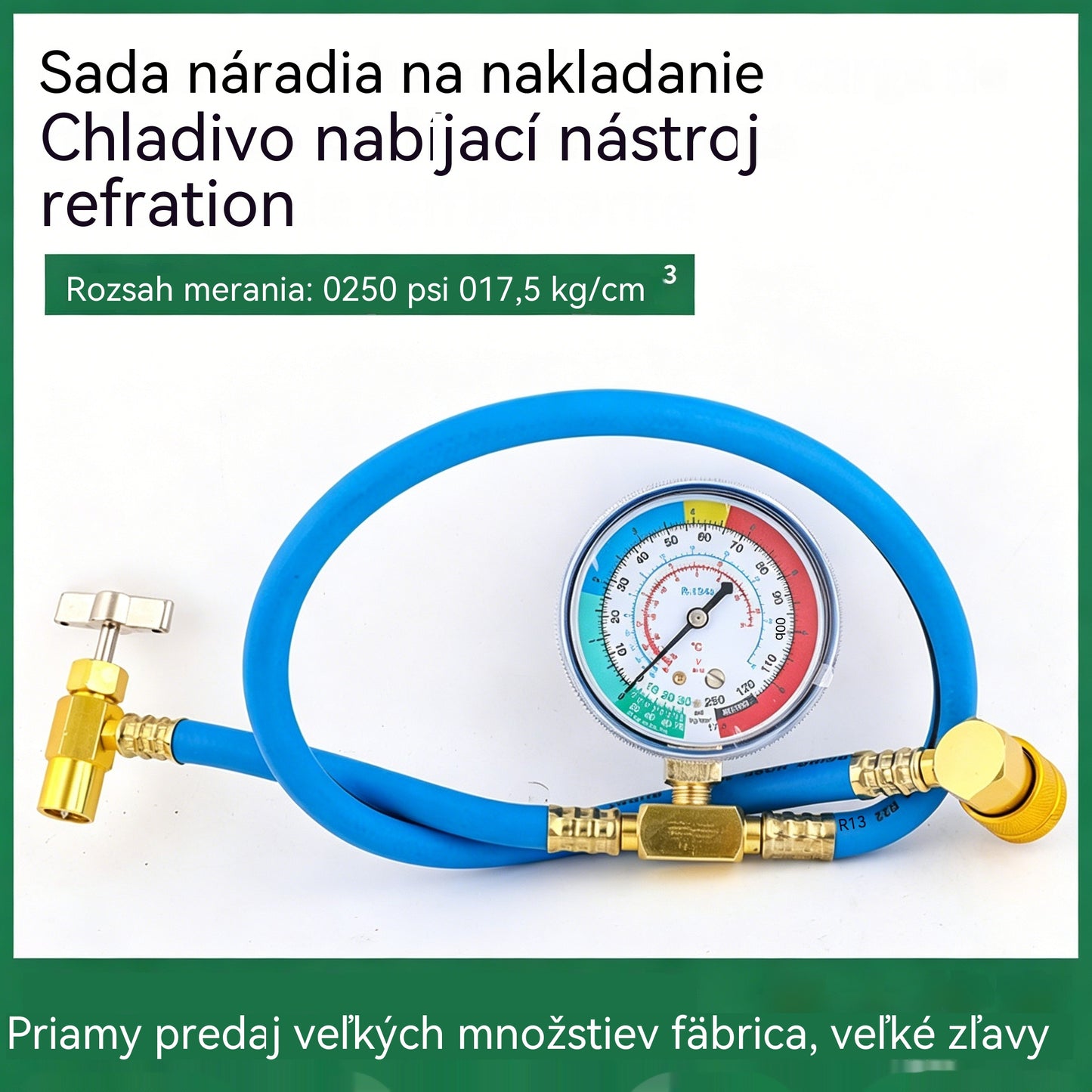 🔧❄️ Hadica na dopĺňanie chladiva R134a AC s manometrom – Nepriepustná, ľahko čitateľná a kompatibilná s klimatizáciami pre autá, nákladné vozidlá alebo domáce klimatizácie – Bezpečné dobíjanie svojpomocne 🚗