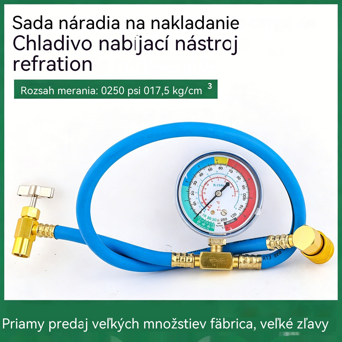 🔧❄️ Hadica na dopĺňanie chladiva R134a AC s manometrom – Nepriepustná, ľahko čitateľná a kompatibilná s klimatizáciami pre autá, nákladné vozidlá alebo domáce klimatizácie – Bezpečné dobíjanie svojpomocne 🚗