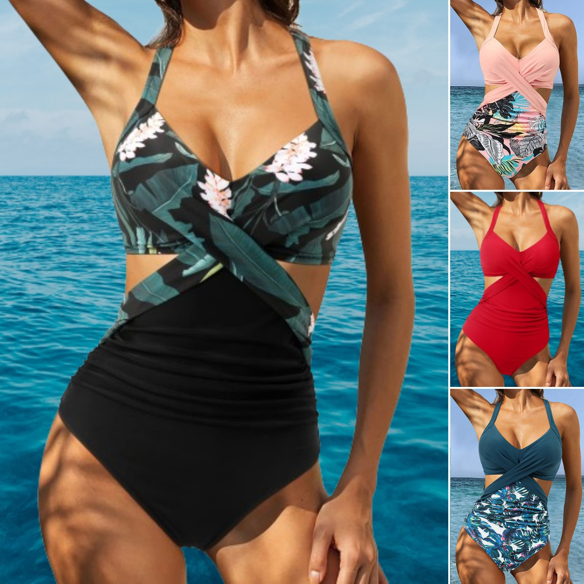 👙🌸【Letné novinky 🔥】Letné módne dámske jednodielne plavky 2025 | Veľkosti S–2XL, kvetinový vzor, elastický rýchloschnúci materiál 🌿