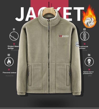 ❄️🧥【XS-3XL】Chaqueta de forro polar de terciopelo grueso para hombre, otoño e invierno, cálida, ligera, talla grande_4120096