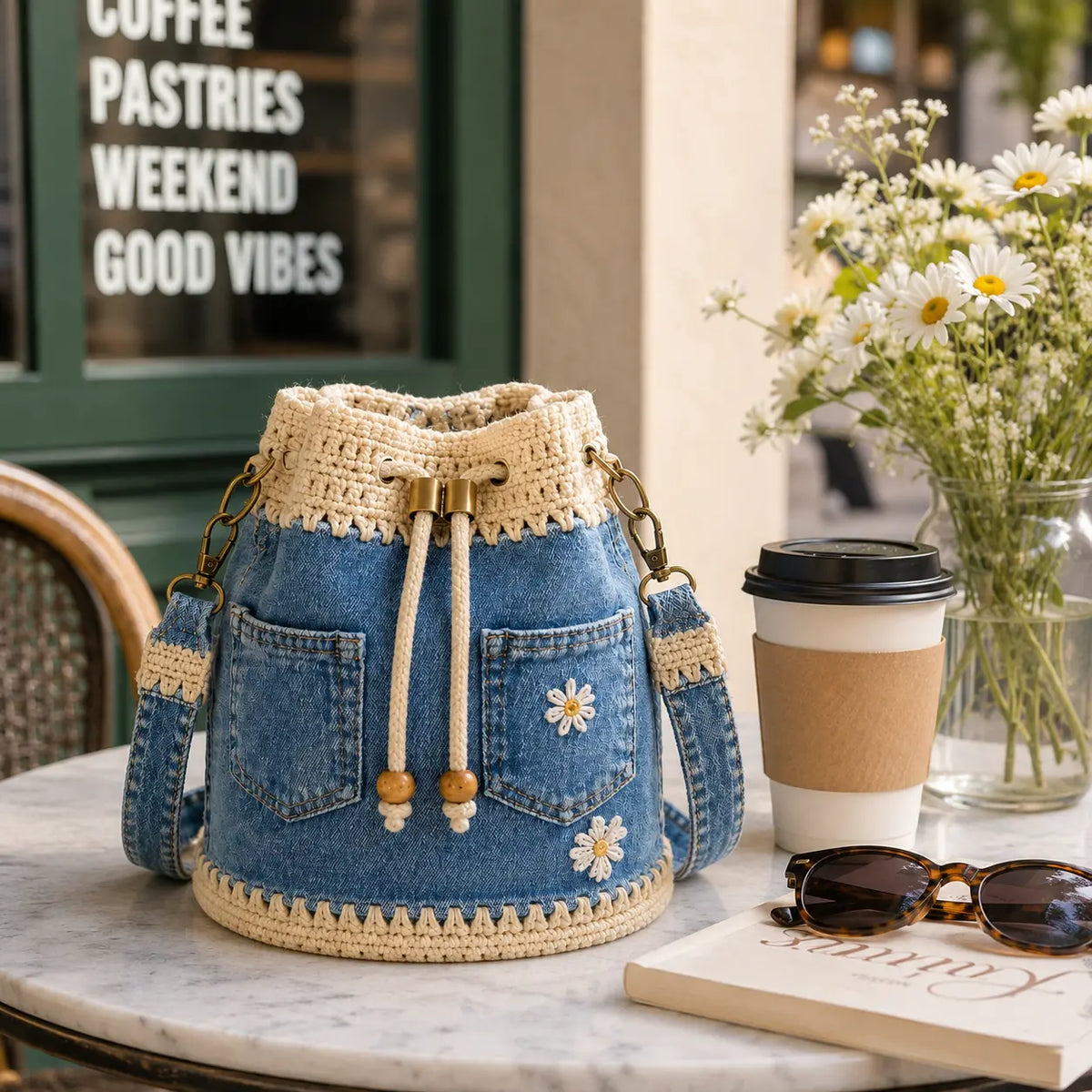 Bolso vaquero tejido de estilo bohemio que completa cualquier look ✨