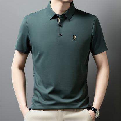 👔【M-4XL】Verano 2026 Nuevo polo casual con solapa de media manga de seda helada