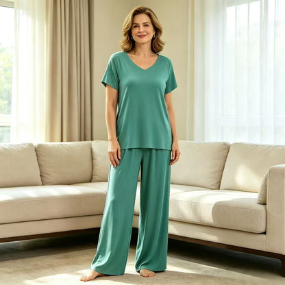 🔥【M-4XL】🔥Tenké jednofarebné domáce oblečenie ❤️Vysokokvalitný hodváb a bavlna