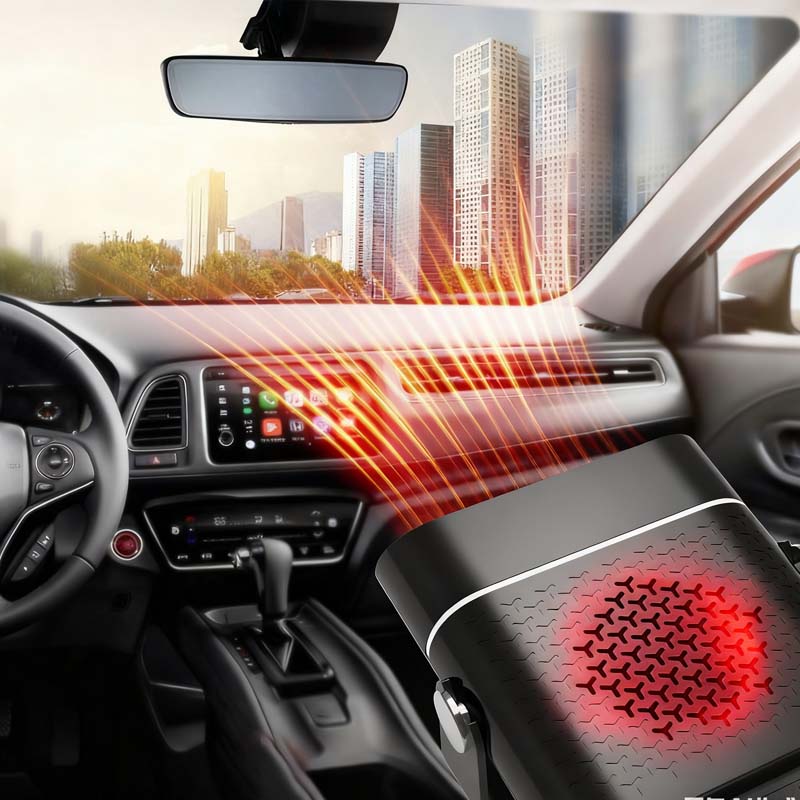 🚗🔥 Přenosný ohřívač a ventilátor do auta 2 v 1 – 360° rotace, rychlé rozmrazování, topení a chlazení, ultratichý a snadný pro všechna roční období