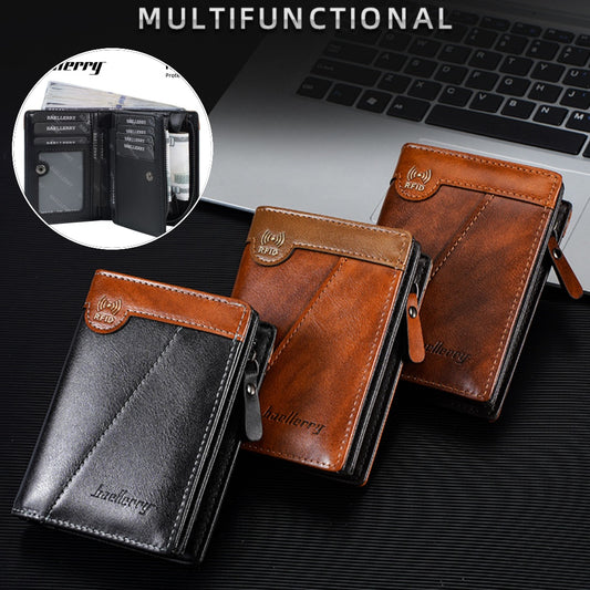 ✨Nová prémiová pánská peněženka na zip v retro stylu s funkcí RFID proti krádeži.