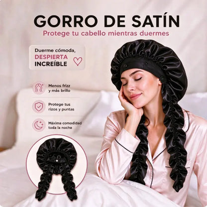 👩‍🦰Gorro rizador de satén resistente al calor