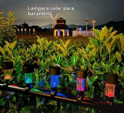 【 8 PCS】🌈 Luces ambientales impermeables con energía solar: no requieren cables, colores vibrantes