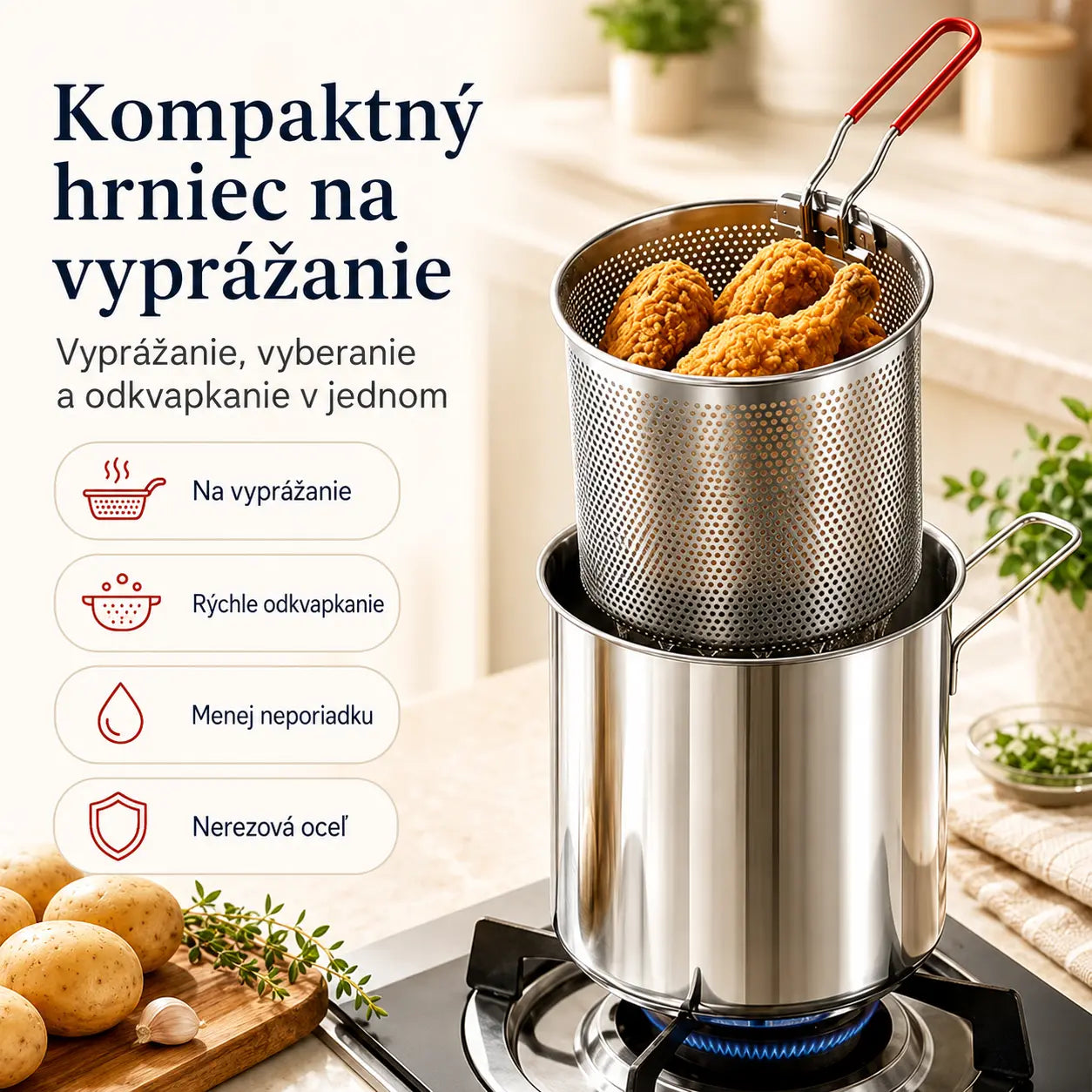 🔥 POSLEDNÝ DEŇ! -50% | Multifunkčná fritéza 304 | Jednoduché, rýchle a bezproblémové varenie 🍳