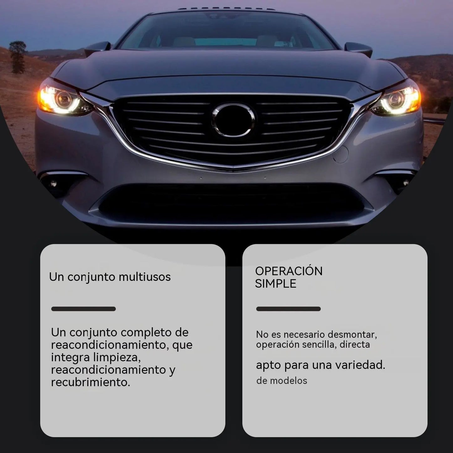 【Completamente renovado】Kit de reparación de faros para coches antiguos: restaura la claridad y mejora la visibilidad nocturna.