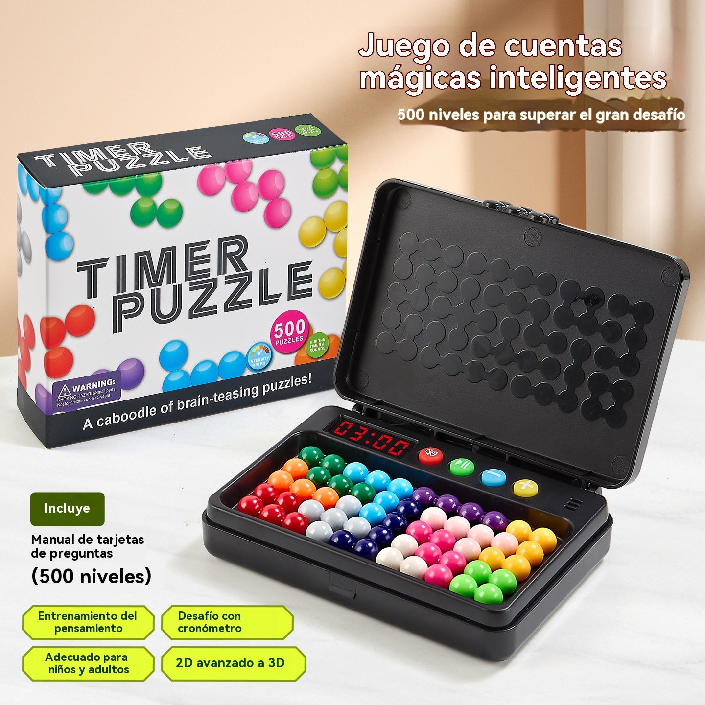🎁🧩【500 niveles】👍Tablero de rompecabezas piramidal para desafíos de subida de nivel, ✨juguete educativo para entrenar la lógica.