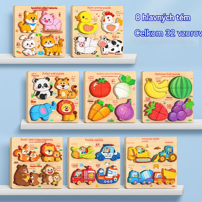 👧🏻🧩Puzzle 3D drewniane Montessori do wczesnej edukacji