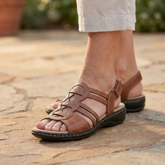 ☀️👡【35-43】Sandalias planas de cuero suaves y cómodas para mujer, ideales para uso diario.