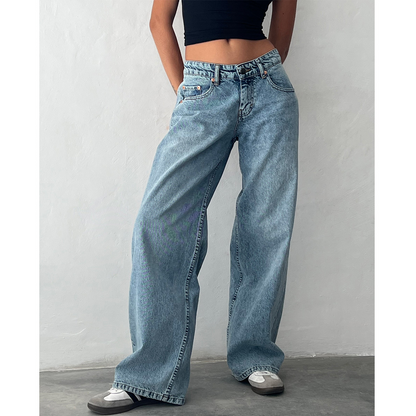 【XS-6XL】Vaqueros de Mujer con Cintura Baja y Pernera Ancha - Estilo Retro Urbano