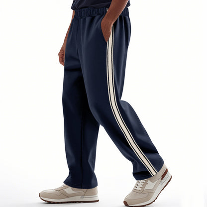 【S-3XL】Pantalón Deporte Hombre Verano 🏃‍♂️ Recto y Holgado, Diseño con Franjas, Estilo Casual