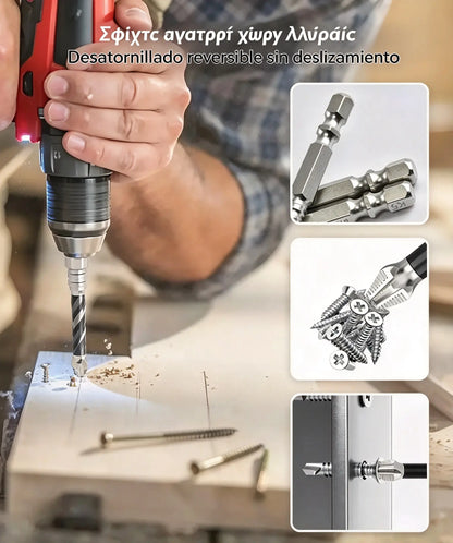 🧰⚒️ 【Juego de 9 puntas de destornillador antideslizantes K5 [25-150L]】Puntas Phillips antideslizantes, magnéticas, ultrarresistentes y de alta dureza para taladros eléctricos.