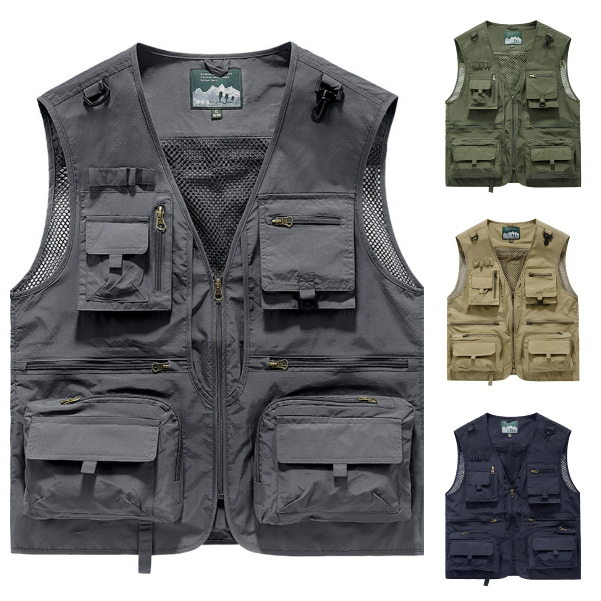 🔥🔥【L-5XL】Chaleco Casual de Malla para Hombre, Multibolsillos Secado Rápido para Pesca y Exterior