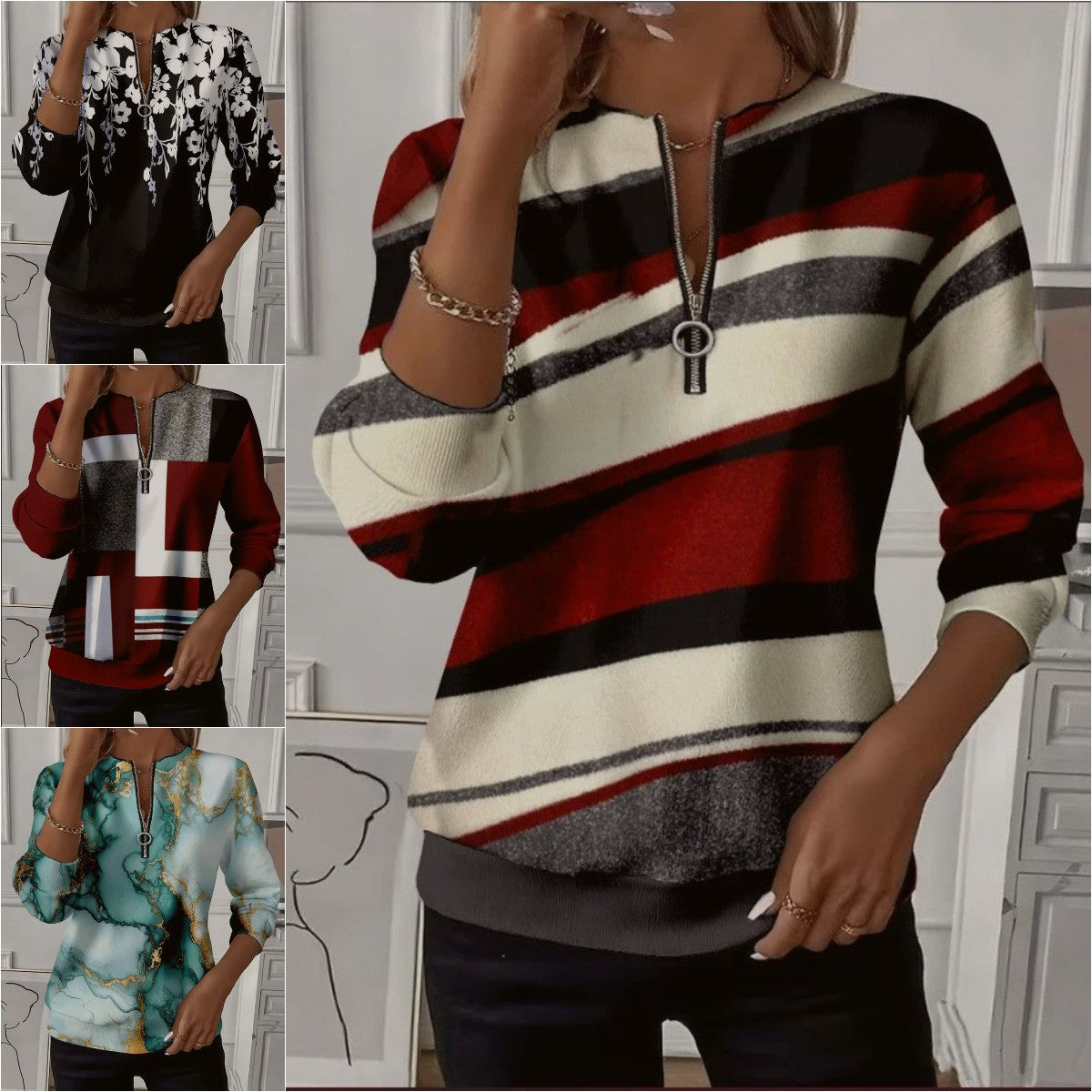 🔥【📢📢Sleva 49 %!!】【S-3XL】2026 Mikina s dlouhým rukávem a raglánovým potiskem