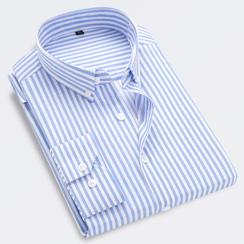 🔥👕【M-5XL】Мъжка бизнес риза с дълъг ръкав на райета 2026
