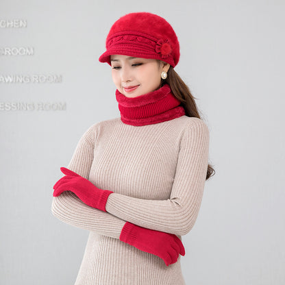 [Compra uno y llévate otro gratis] Gorro y bufanda de forro polar cálido para mujer, ideal para otoño/invierno 4147914