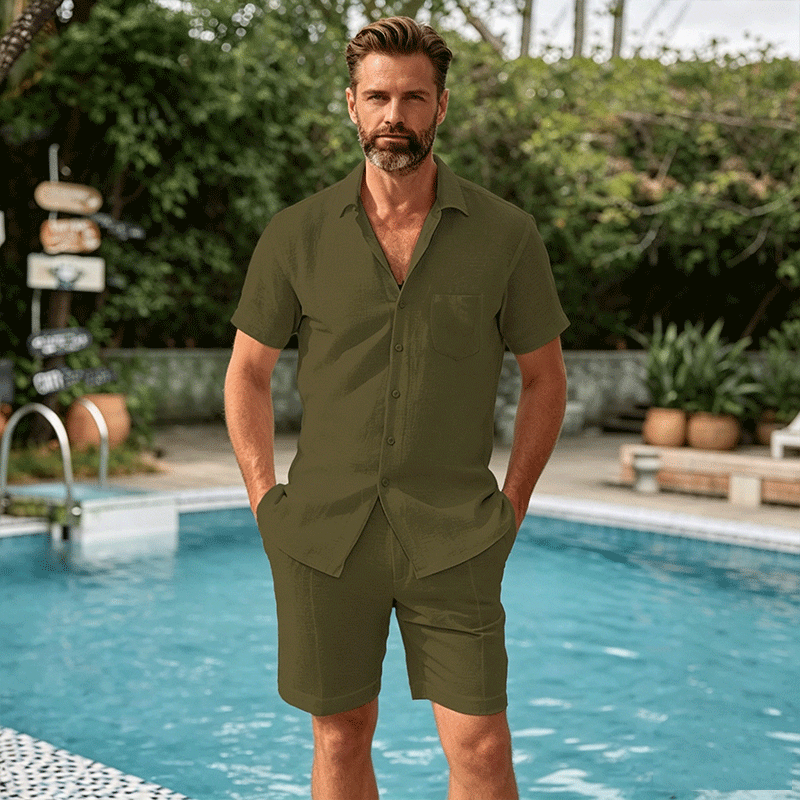 👔👖【Letnia promocja -50% 🔥】【S-3XL】🛒Letni męski sweter rozpinany z krótkim rękawem, luźny krój, wykonany z bawełny i lnu – dostępny również w większych rozmiarach